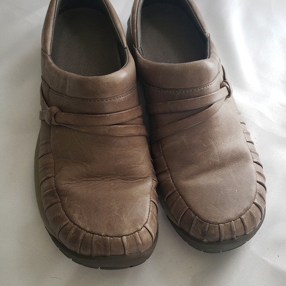 Merrell Encore Slip On Mule Slides Brindle Grayish Brown Womens 7 Pleated - Picture 8 of 11